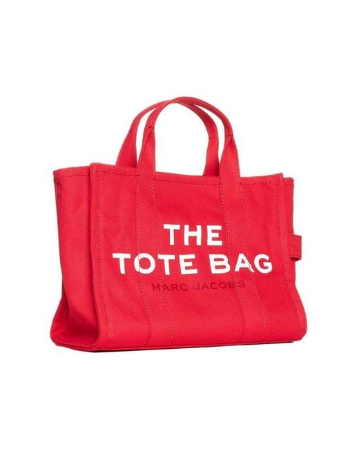 Marc Jacobs Red The Medium Tote Canvas Bag