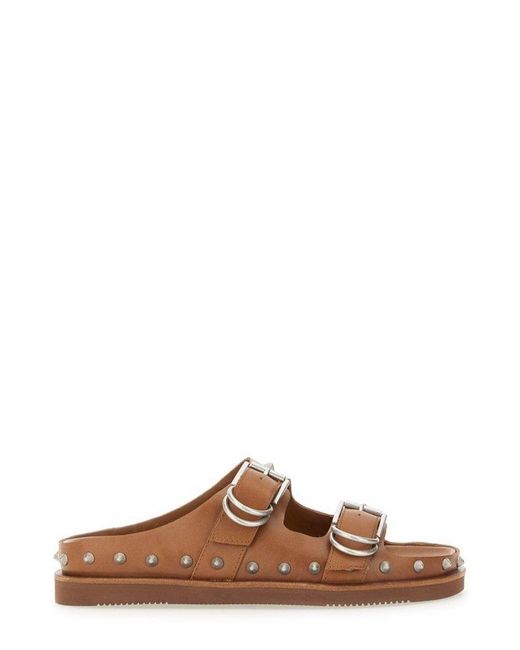 Ash Brown Urus Double Buckled Sandals