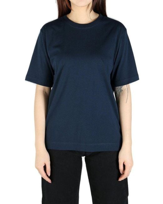 Dries Van Noten Blue Short-Sleeved Crewneck T-Shirt