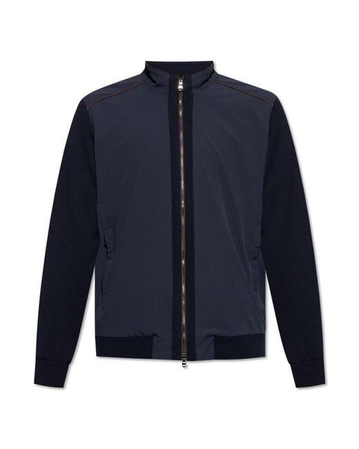 Paul & Shark Blue Jacket With Stand-Up Collar for men