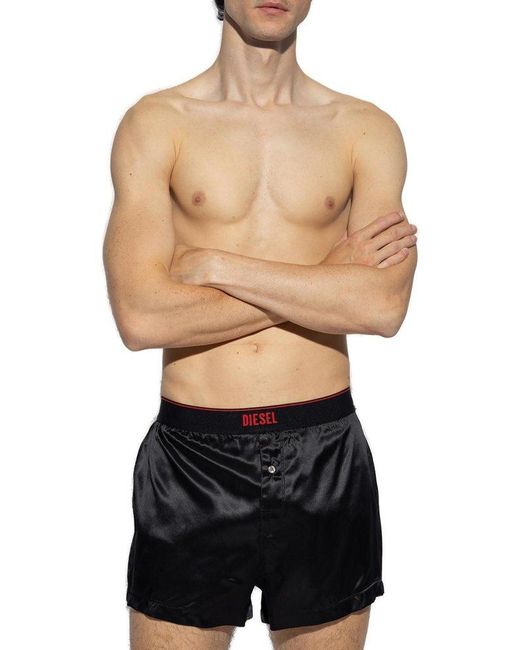 DIESEL Black ‘Uubx-Stark-El’ Silk Boxers for men