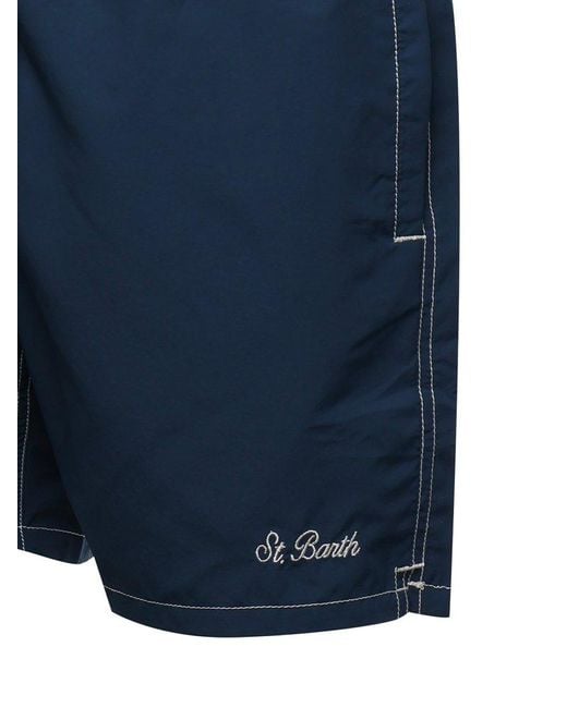 Mc2 Saint Barth Blue Patmos Mid-Length Swim Shorts for men