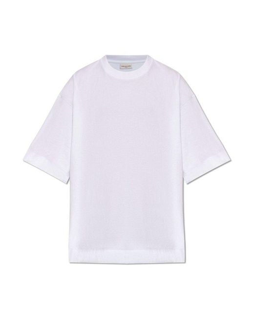 Dries Van Noten White Cotton T-Shirt for men