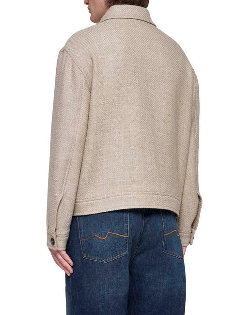 Tagliatore Natural Long-Sleeved Button-Up Coat for men