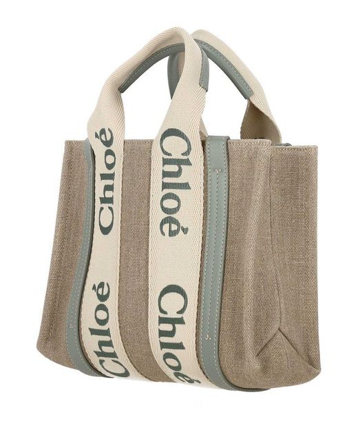Chloé Metallic Woody Small Tote Bag