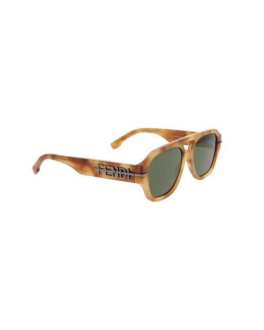 Fendi Green Square Frame Sunglasses for men