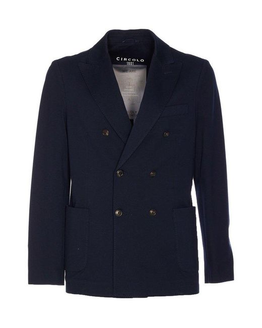 Circolo 1901 Blue Double-Breasted Jacket for men