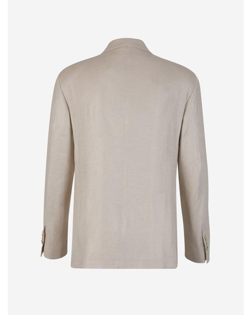 Lardini White Linen Blend Blazer for men