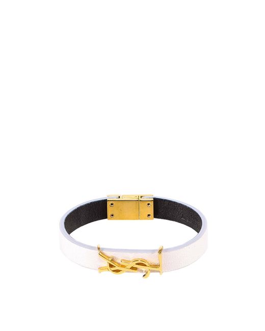 Saint Laurent Leather YSL Monogram Wrap Bracelet  Neiman Marcus