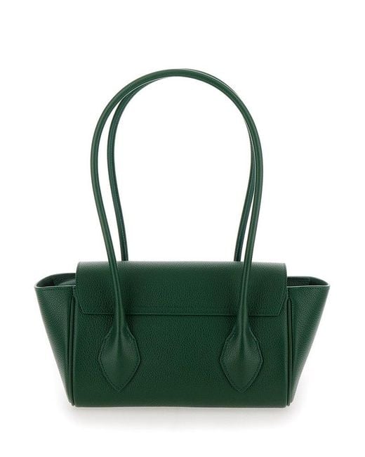 Ferragamo Green 'East-West S' Handbag With Logo Detail