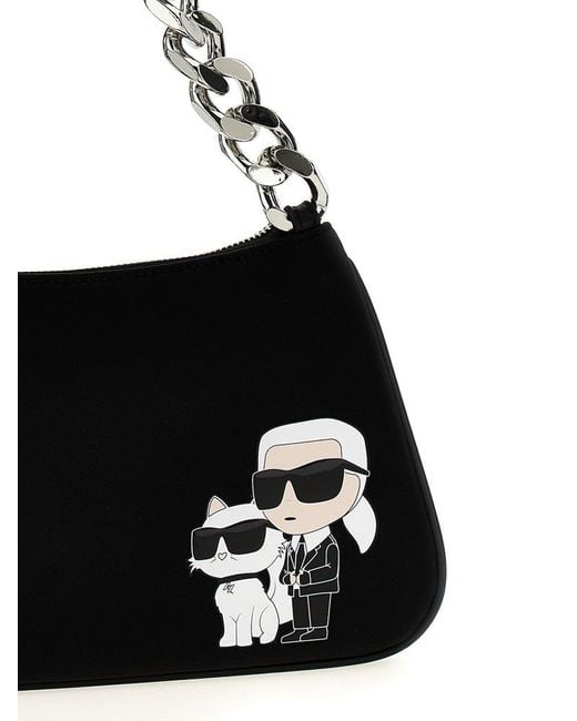 Karl Lagerfeld Black Ikonik 2.0 Shoulder Bags
