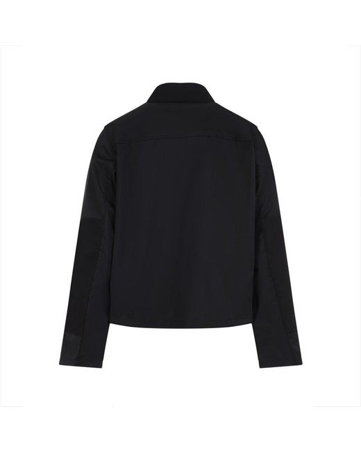 Prada Black Logo Plaque Long Sleeved Jacket for men
