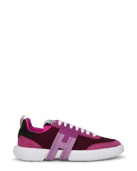 Hogan Canvas 3r Lace-up Sneakers in Pink | Lyst