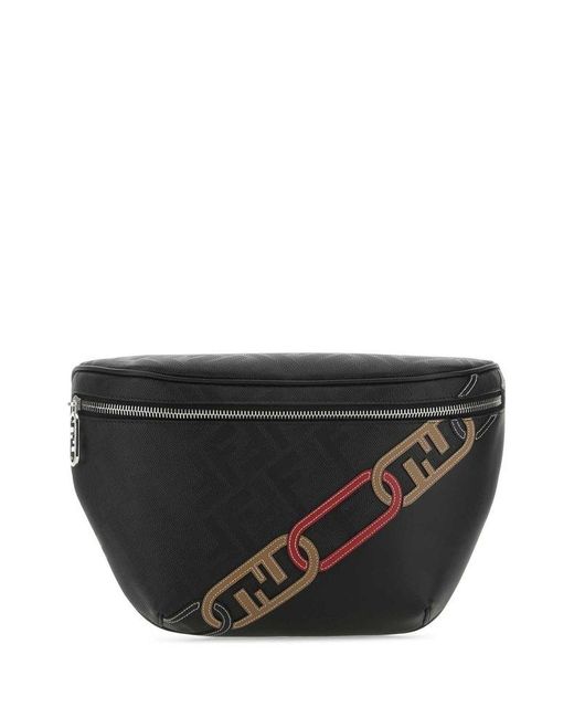 Fendi Leather Belt Bag Fe in Black for Men | Lyst Canada