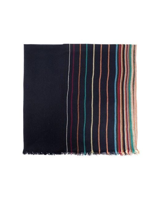 Paul Smith Blue Signature Stripe Scarf for men