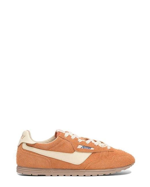 Autry Pink Windspin Lace-Up Sneakers for men