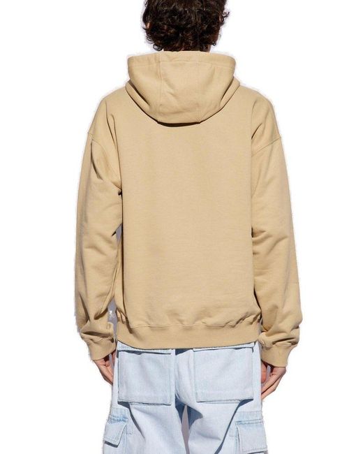 Versace Natural Hoodie With Logo, for men