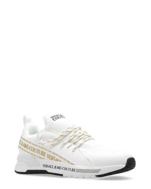 Versace White Dynamic Sneakers In Stretch Knit