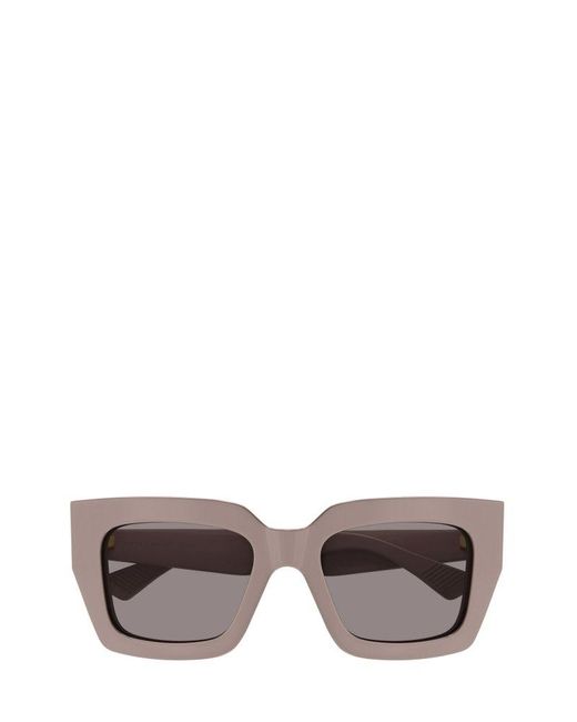 Bottega Veneta Gray Rectangle Frame Sunglasses