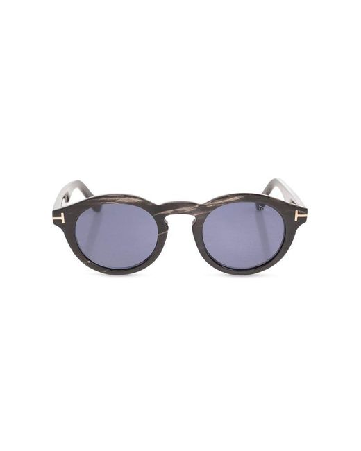 Tom Ford Blue Round Frame Sunglasses for men