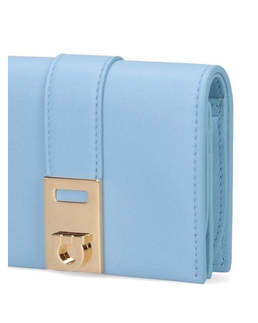 Ferragamo Blue Hug Compact Wallet