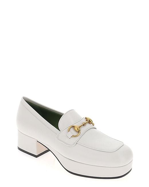 Gucci Leather Houdan 15 Platform Loafer in White - Save 71% - Lyst