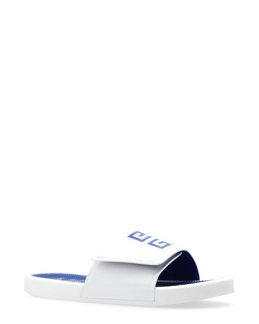Givenchy White Slides With Logo,
