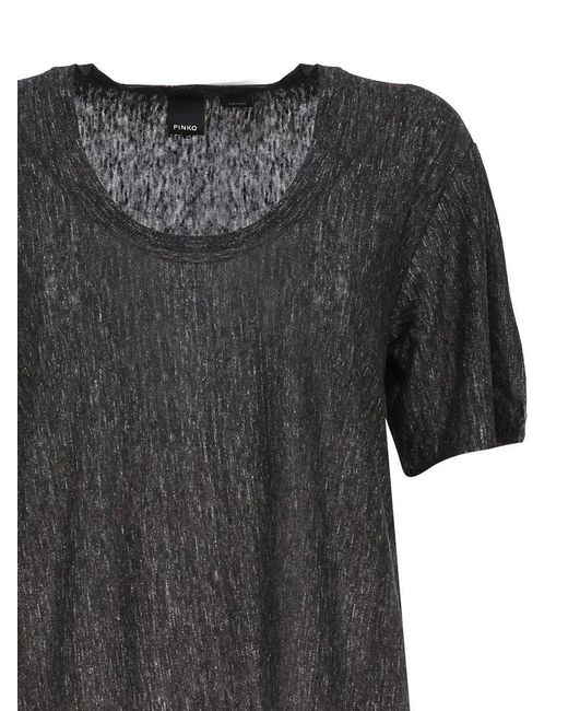 Pinko Black Short-sleeved Flowing T-shirt