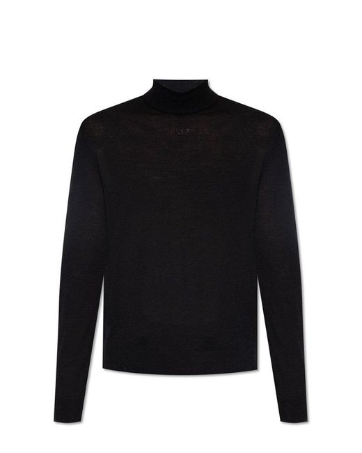 DIESEL K-gil Turtleneck Jumper in Black for Men | Lyst