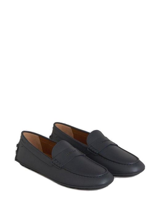 Bally Blue Logo Leather Loafers for men
