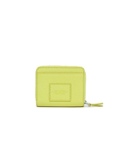 Marc Jacobs Yellow Logo Printed Zipped Mini Compact Wallet