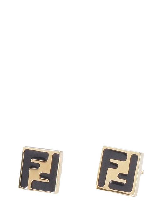 Fendi Metallic Forever Logo Earrings