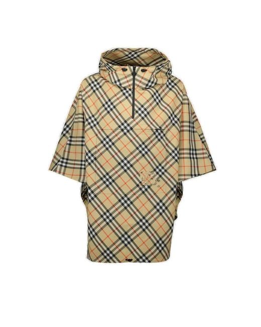 【送料&関税込】Burberry Check Hooded Cape - Unisex BURBERRY Hooded appliquéd checked twill cape | NET-A-PORTER