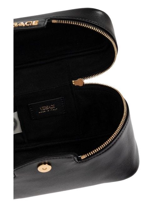 Versace Black Tag Zipped Vanity Bag