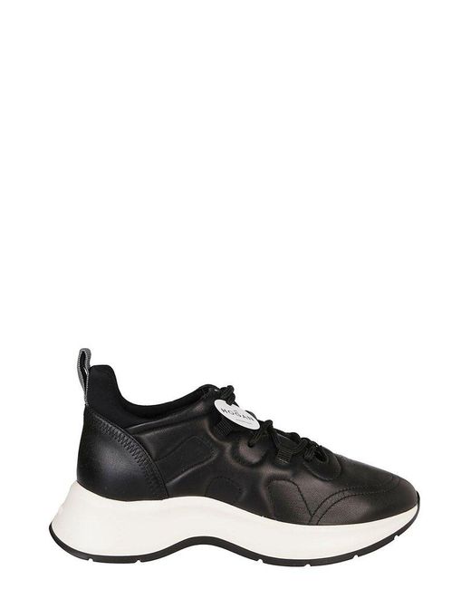 Hogan Leather H585 Chunky Sole Sneakers in Black | Lyst