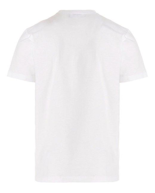 DSquared² White Logo Printed Crewneck T-shirt for men
