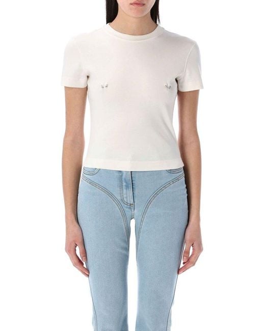【関税込み】Mugler ホワイト Pierced ベビーTシャツ 24355020_54396504_600.jpg