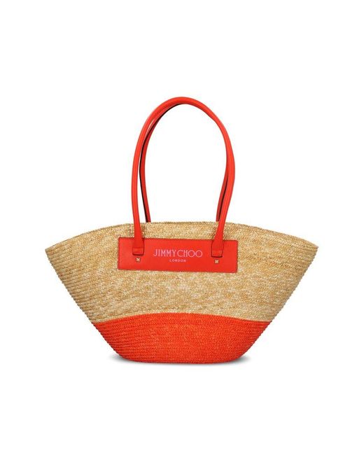 Jimmy Choo Natural 'Beach Basket Tote/M' Shopping Bag