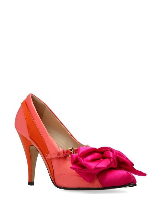 Maison Margiela Tabi Monster Bow Pump in Red | Lyst