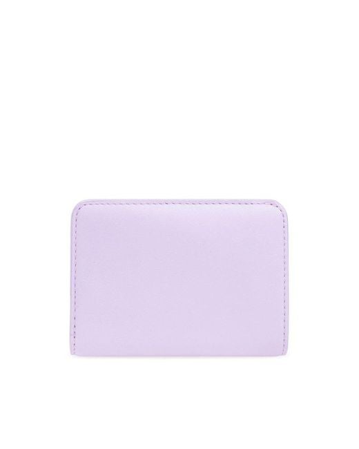 Marc Jacobs Purple Leather Wallet With Logo,
