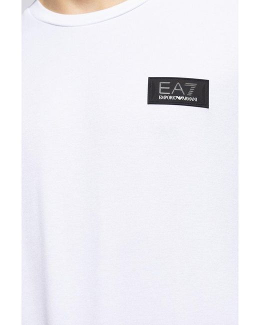 EA7 White T-shirt With Logo, for men