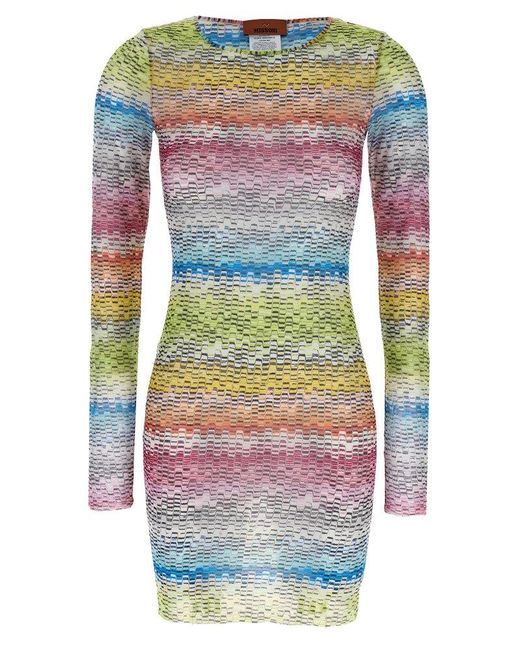 Missoni Blue All-Over Print Dress