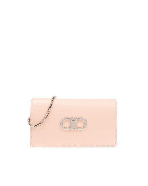 Ferragamo Pink 'mini G Flat' Shoulder Bag,