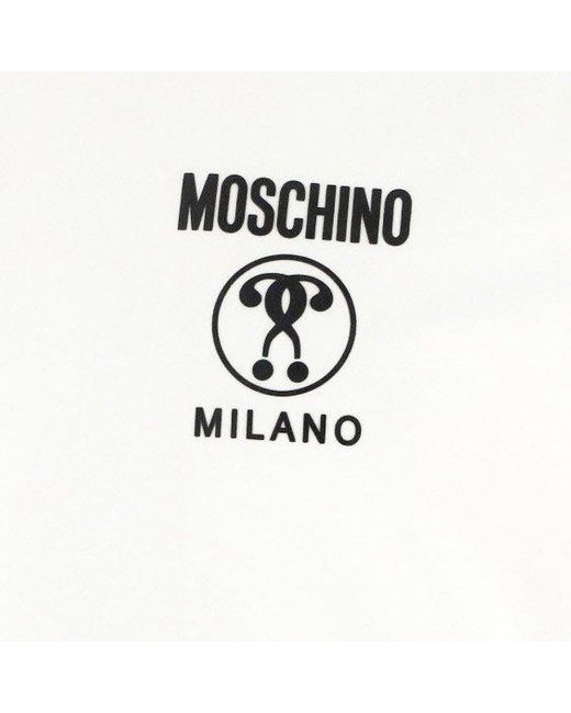 Moschino White Logo Tape Crewneck T-shirt for men