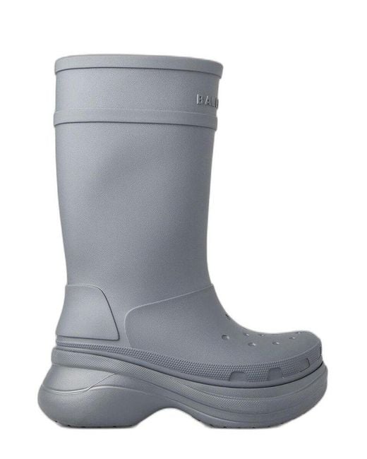 Balenciaga X Crocs Logo Debossed Boots in Grey (Gray) for Men | Lyst