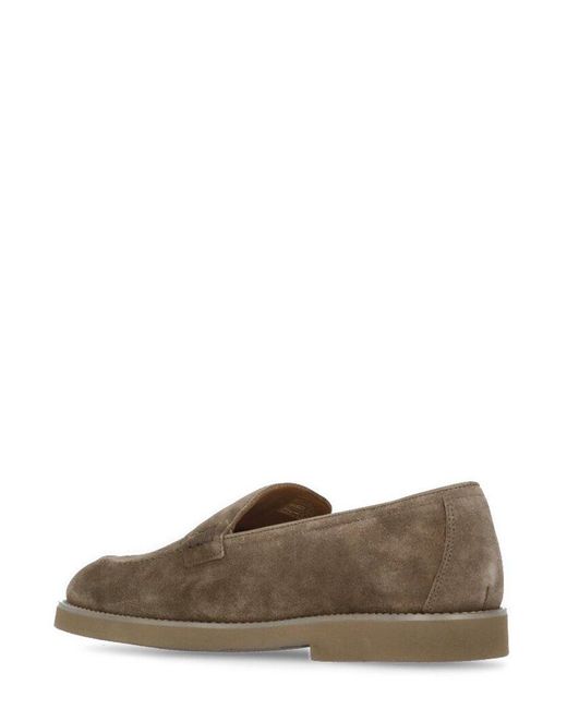 Doucal's Brown Slip-On Loafers for men