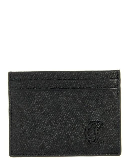 Christian Louboutin Black Mooncrest Logo Embroidered Card Holder for men