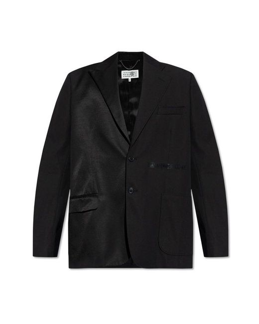 MM6 by Maison Martin Margiela Black Blazer With Combined Materials, for men