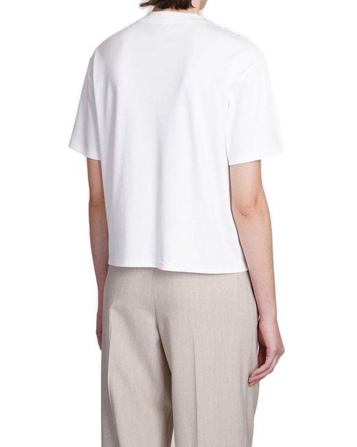 Theory White Crewneck Short-sleeved T-shirt