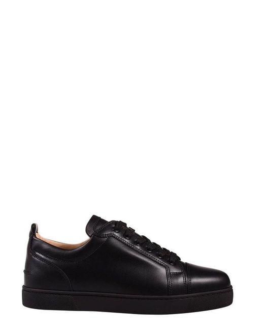 Christian louboutin hotsell black leather sneakers